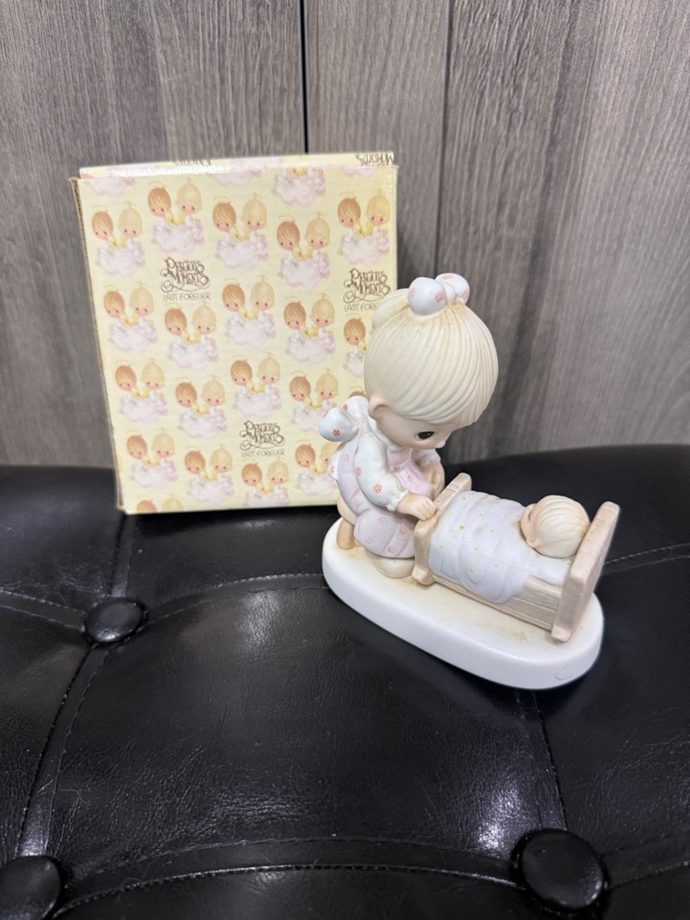 Precious Moments The Hand That Rocks The Future Girl & Baby Ceramic Figurine